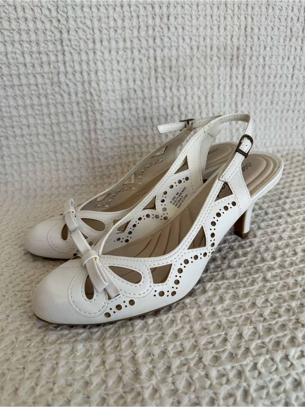White Slingback Heels